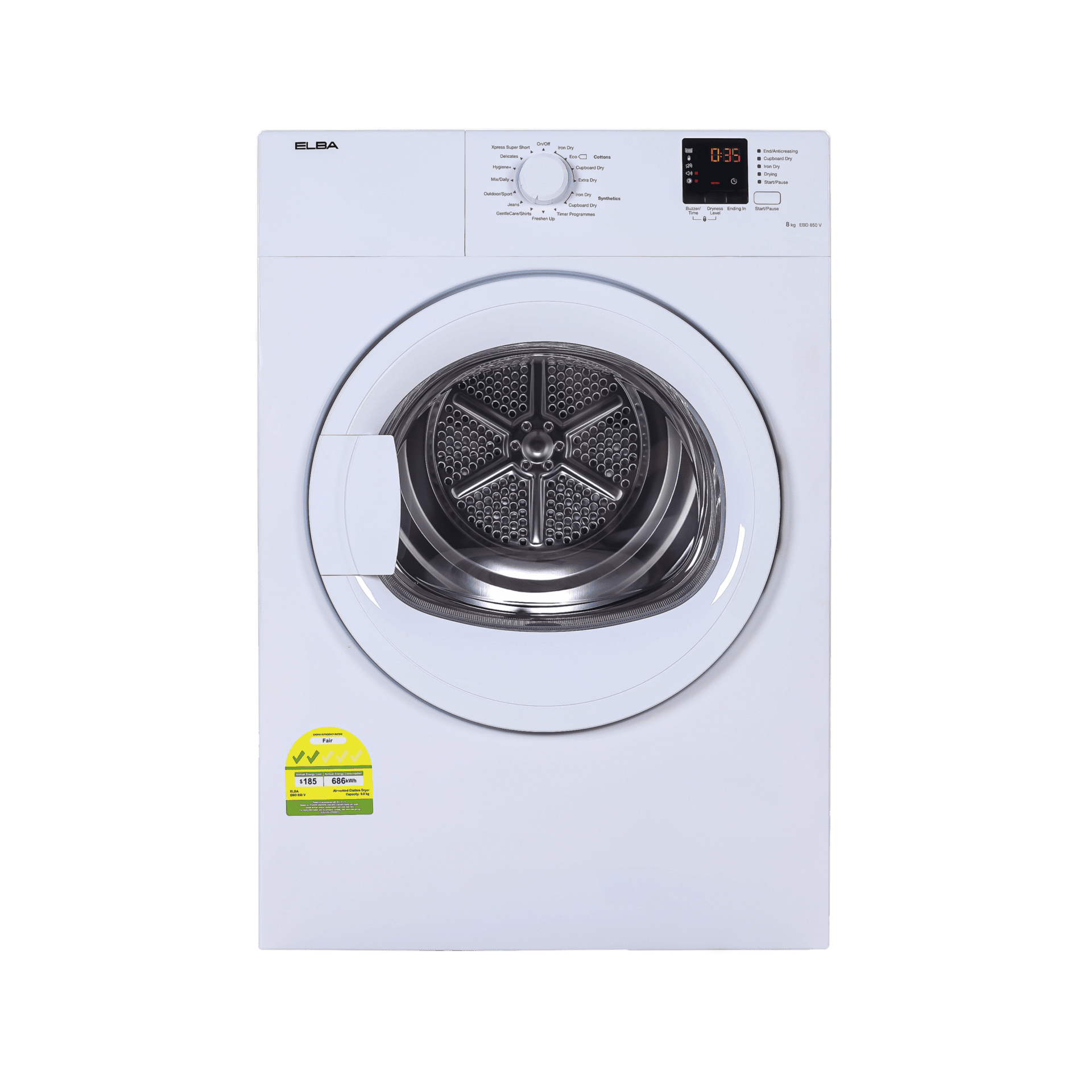 8kg Air Vented Dryer – EBD 850 V